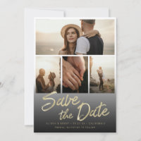 Chic Gold Brush Script Hand Lettering with Photos