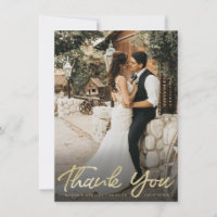 Chic Gold Brush Script with Full Bleed Photo