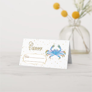 Chic Gold Cancer Zodiac Birthday Place Card