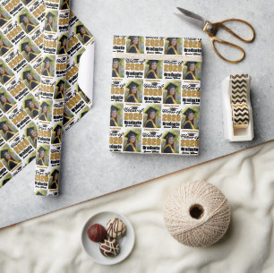 Chic Gold Class of 2026 Graduation Photo Wrapping Paper