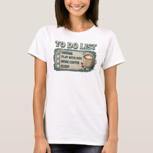 Chic Gold COFFEE PLAY WITH DOG Art Print T-Shirt