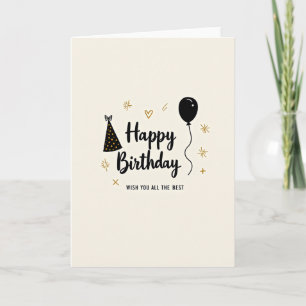 Chic Gold Dot Birthday Card