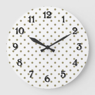 Chic Gold Dots Large Clock