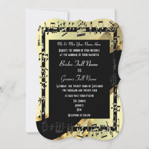 Chic gold elegant formal wedding invitation