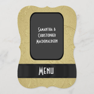 Chic gold elegant formal wedding menu