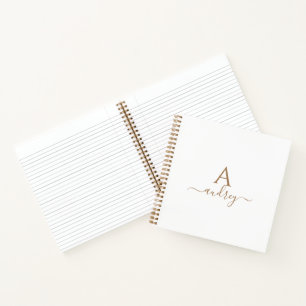 Chic Gold Elegant Signature Minimalist Monogrammed Notebook