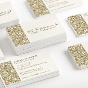 Chic Gold Faux Glitter Professional Business Card