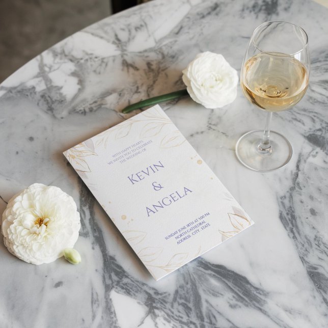  Chic Gold & Floral Elegance Wedding Invitation (Creator Uploaded)