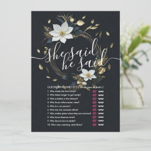 Chic Gold Floral Wreath Wedding Bridal Shower Game