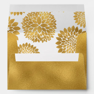 Chic Gold Flowers Envelope