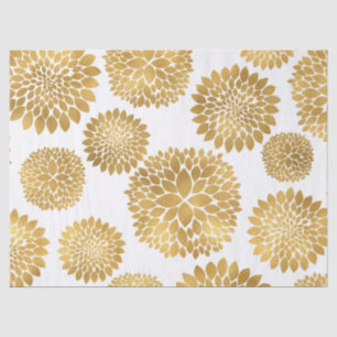 Chic Gold Flowers Tissue Paper
