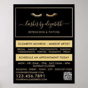 Chic Gold Foil Lashes Beauty Makeup Artist Poster