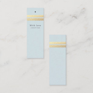 Chic Gold Foil Stripes Blue Gift Tags