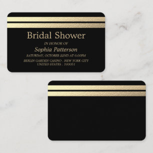 Chic Gold Foil Stripes Bridal Shower Invitation