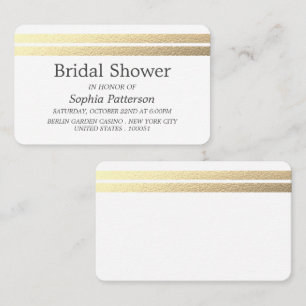 Chic Gold Foil Stripes Bridal Shower Invitation