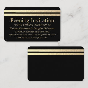 Chic Gold Foil Stripes Evening Invitation