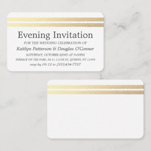 Chic Gold Foil Stripes Evening Invitation