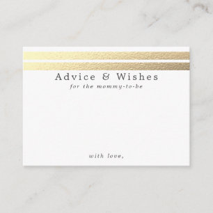 Chic Gold Foil Stripes On White Advice Cards