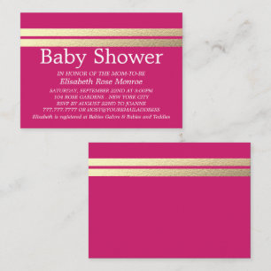 Chic Gold Foil Stripes, Pink Baby Shower Invite