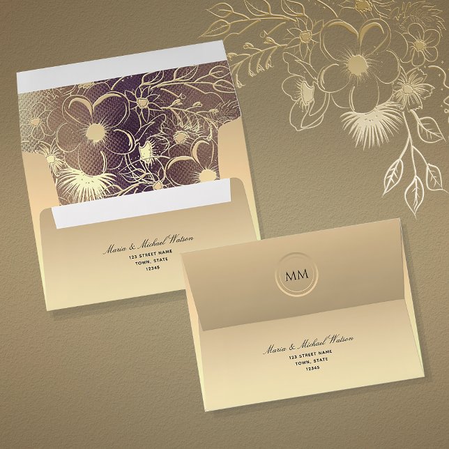 Chic Gold Foil Wedding Envelope (Creator Uploaded)