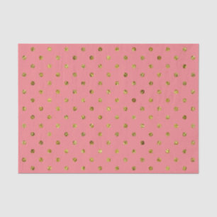 Chic Gold Glam and Pink Polka Dots Tissue Paper