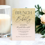 Chic gold glitter chic brunch bubbly bridal shower invitation<br><div class="desc">Chic modern yellow gold glitter ombre sparkles pastel blush pink bridal shower party ,  brunch and bubbly modern and chic script calligraphy .</div>