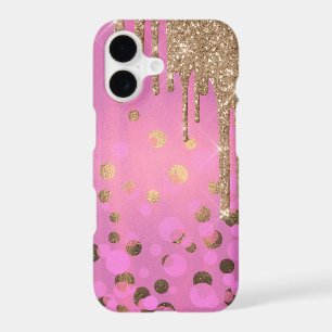 Chic Gold Glitter Drips iPhone 6.1 Case