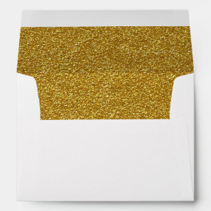 Chic Gold Glitter Lined Custom Wedding Envelope