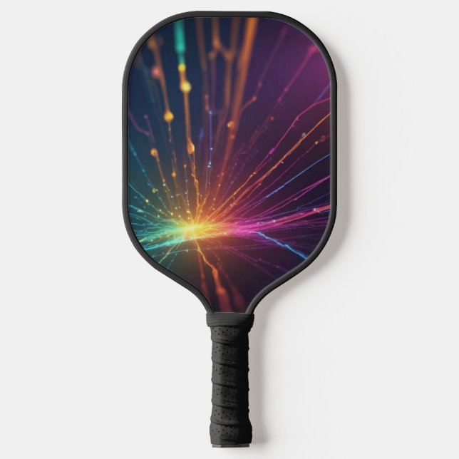Chic Gold Glitter Monogram Script Name Pickleball Paddle (Front)