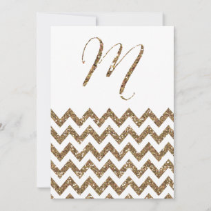 CHIC GOLD GLITTER PRINT WEDDING INVITATION