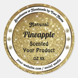 Chic Gold Glitter Stars Product Labels Rhinestones