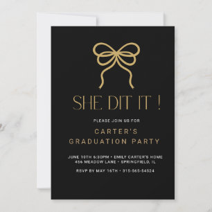chic gold grd,Elgante Minimalist black and white Invitation