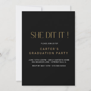 chic gold grd,Elgante Minimalist black and white Invitation