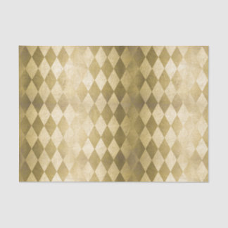 Chic Gold Harlequin Diamond Pattern Tissue Paper