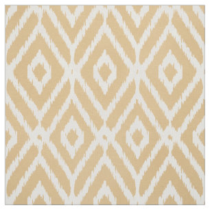 Chic gold ikat tribal diamond pattern fabric