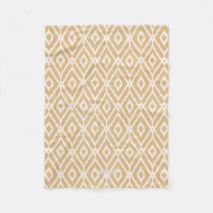 Chic gold ikat tribal diamond pattern fleece blanket
