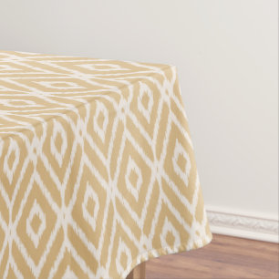 Chic gold ikat tribal diamond pattern tablecloth