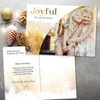 Chic Gold Joyful Script w/Curved Photo 