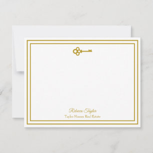 Chic Gold Key Real Estate Company Personalised Card