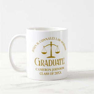 Chic Gold Law School Graduation Custom Coffee Mug