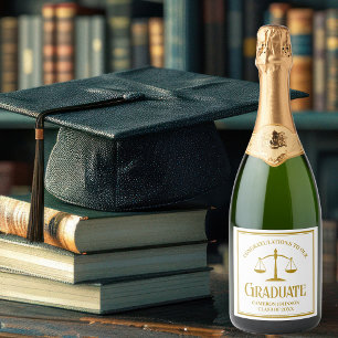 Chic Gold Law School Graduation Party Custom Sparkling Wine Label