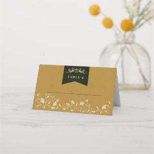 Chic Gold Library Chapter Wedding Place Cards