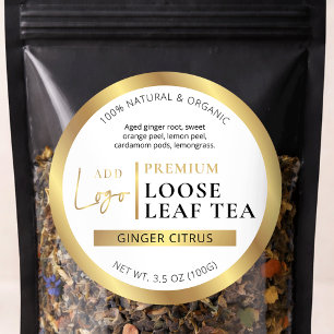 Chic Gold Logo Loose Leaf Tea Coffee Product Label