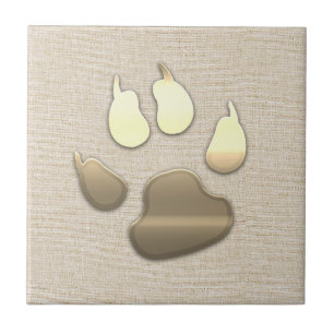 Chic Gold Look Look Dog Pet Tile