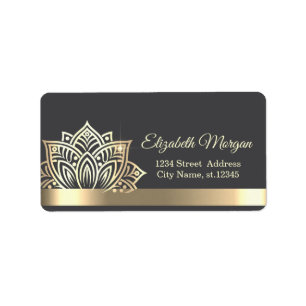 Chic Gold Lotus Flower Grey Label