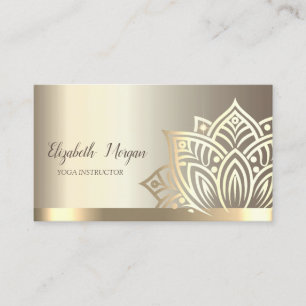 Chic Gold Lotus Flower Yoga Instructor Business Card