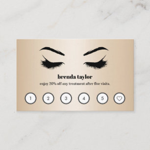 Chic Gold luxury Browbar Eyelash Custom Loyalty Business Card