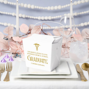 Chic Gold Medical School Graduation Party Fortune Favour Box