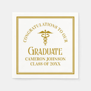 Chic Gold Medical School Graduation Party Napkin