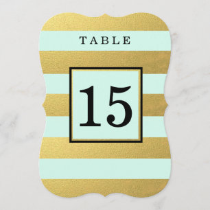 CHIC GOLD MINT WEDDING TABLE NUMBER CARDS